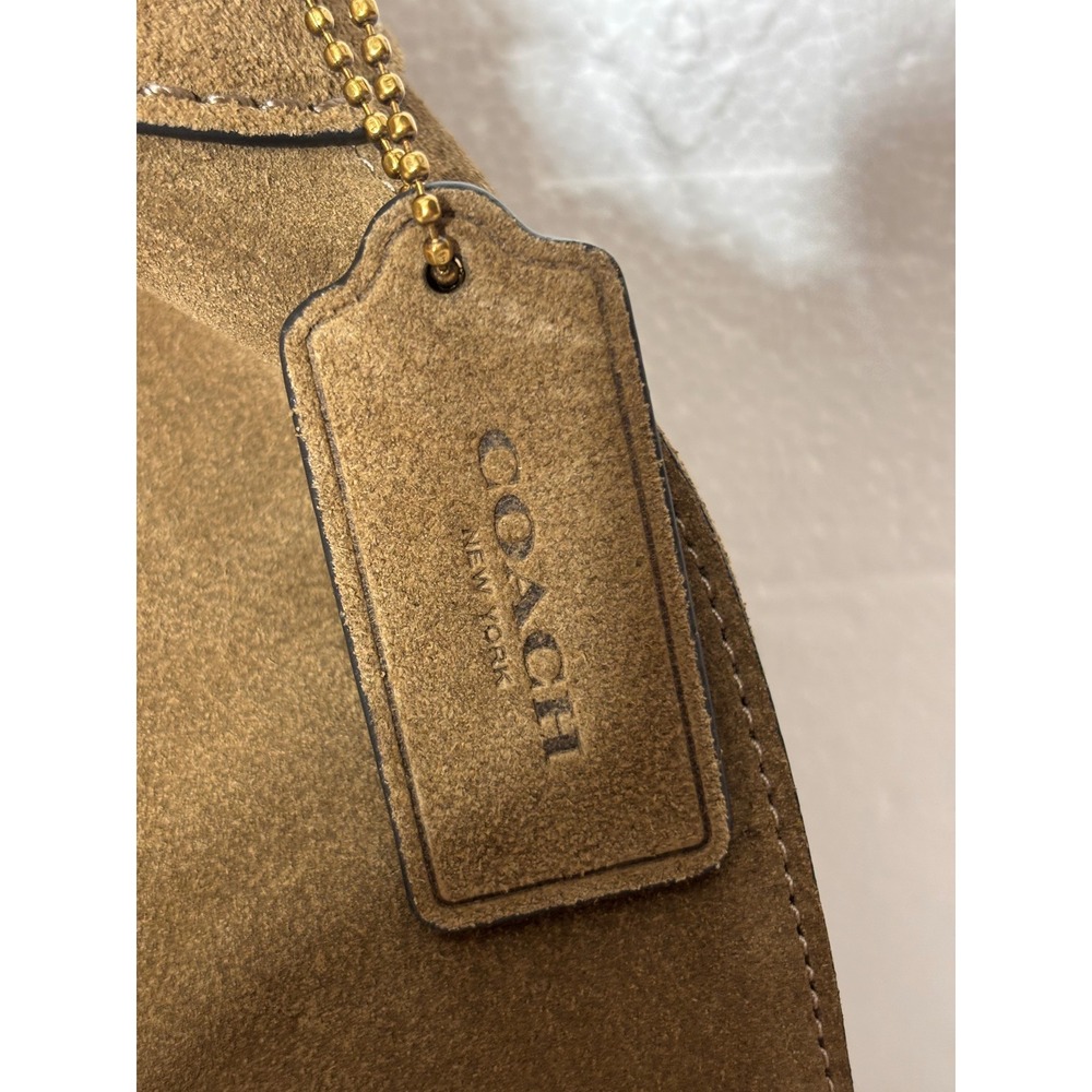 Coach Tan Suede Brooklyn 28 Shoulder Bag - Picture 5 of 10